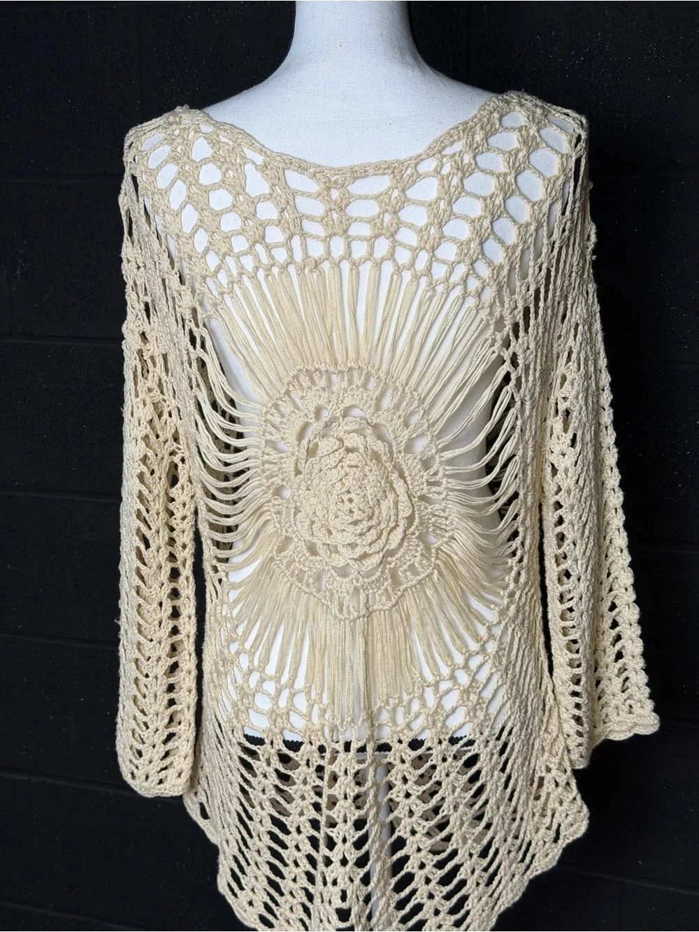 Gorgeous Crochet Swim Cover-Up Tunic Style  - natural boho look